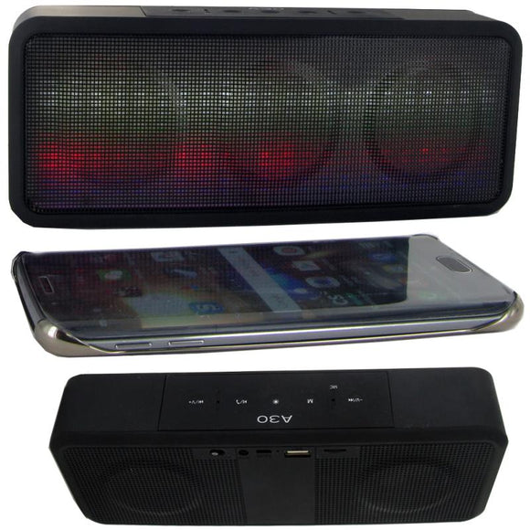 Haut parleur stéréo portable bluetooth lumineux et kit mains libres intégré coloris noir - Clicktofournisseur.com