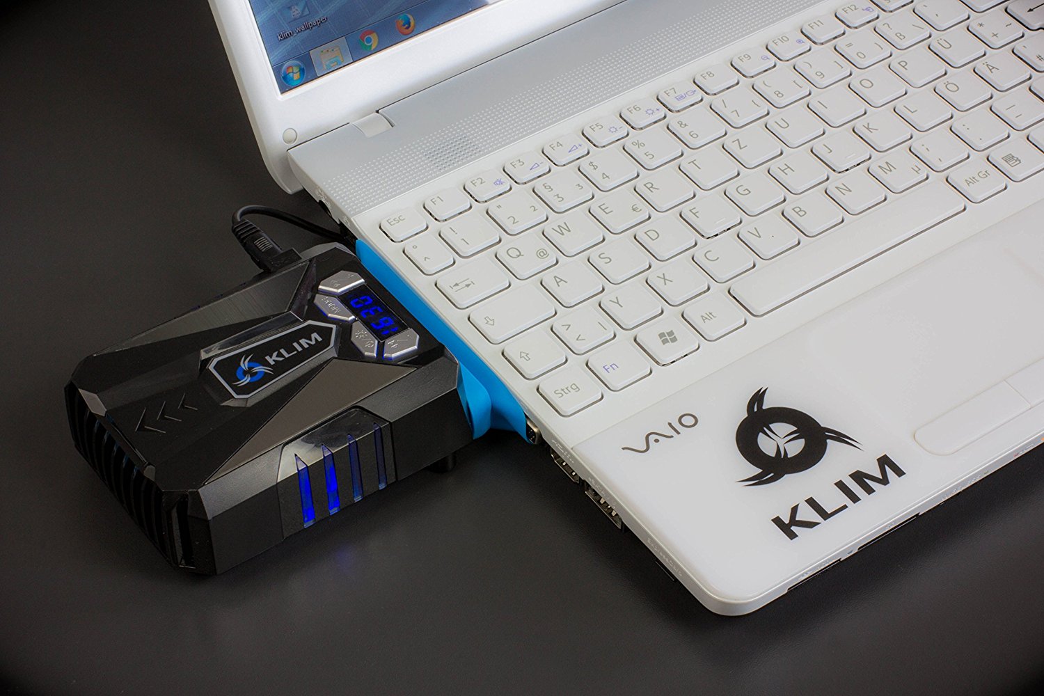 KLIM Cool Refroidisseur PC Portable Gamer - Ventilateur Haute Performance Pour Refroidissement Rapide - Extracteur d'Air Chaud USB Bleu clicktofournisseur.com