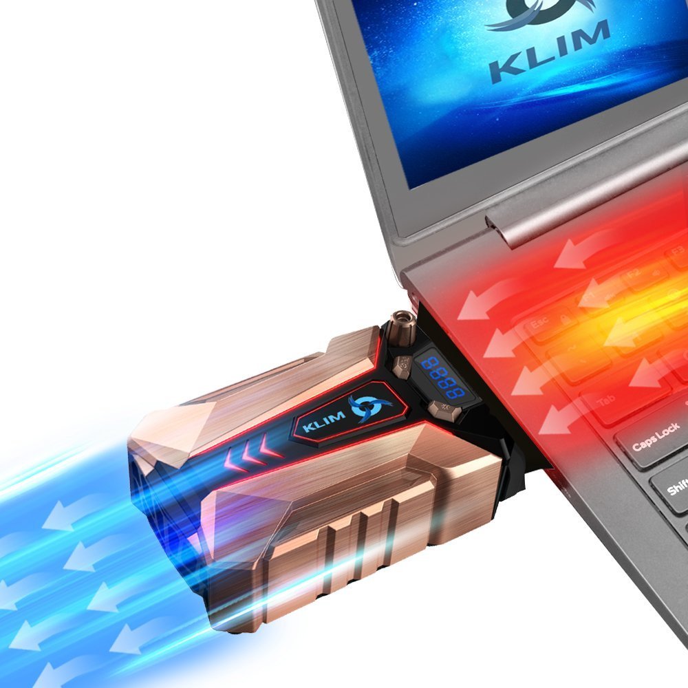 KLIM Cool + Refroidisseur PC portable en métal - Le plus puissant - Extracteur d'air USB pour refroidissement immédiat clicktofournisseur.com