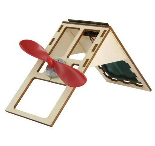 Kit mini ventilateur solaire sur support bois clicktofournisseur.com