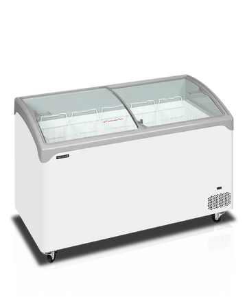 Conservateur couvercle incurvé portes coulissantes 298L - clicktofournisseur.com