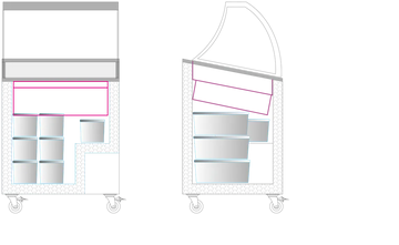 Vitrine à glaces avec portes vitrées coulissantes 72cm - clicktofournisseur.com