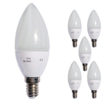 Lot de 5 ampoules led flamme filament c35 4w 400lm e14 175-265v 6000k haute luminosité - Clicktofournisseur.com