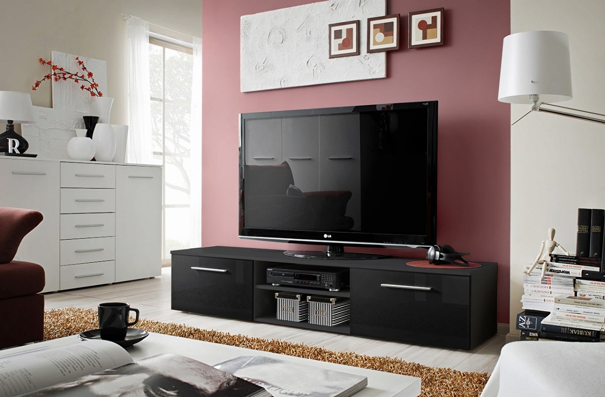 Meuble TV BERN en wengé mat 120x37x45 cm clicktofournisseur.com