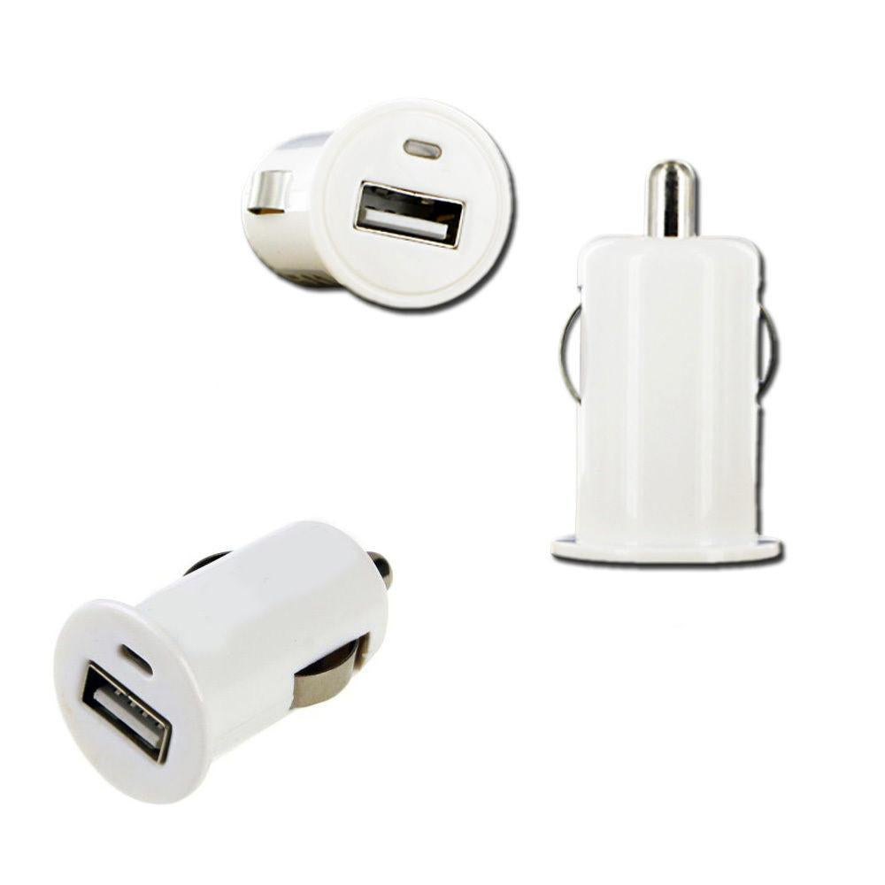 Mini Bouchon Blanc Adaptateur Voiture USB pour Chargeur Allume Cigare pour Tous Smartphones clicktofournisseur.com