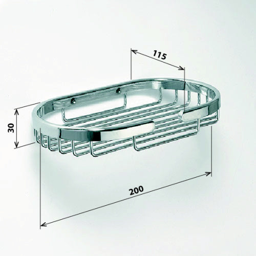 Porte-savon grille oval CYTRO en chrome 11,5x20x3cm clicktofournisseur.com