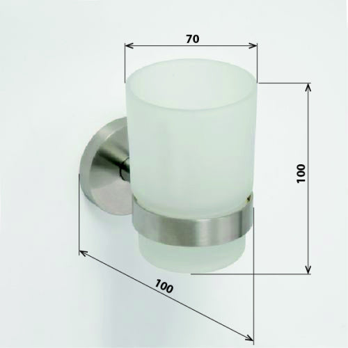 Porte-verre NEO en acier inoxydable et en verre 10x7x10cm clicktofournisseur.com