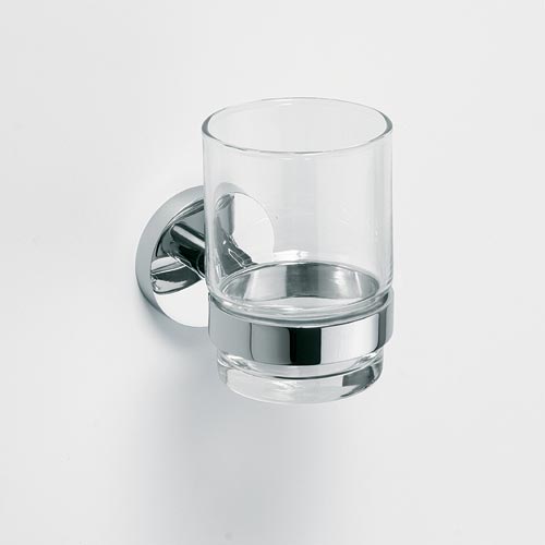 Porte-verre OMEGA en chrome + verre 7x9,5x10,5cm clicktofournisseur.com