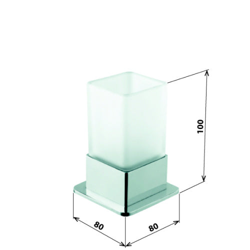 Porte-verre en verre PLAZA 8x8x10 cm clicktofournisseur.com