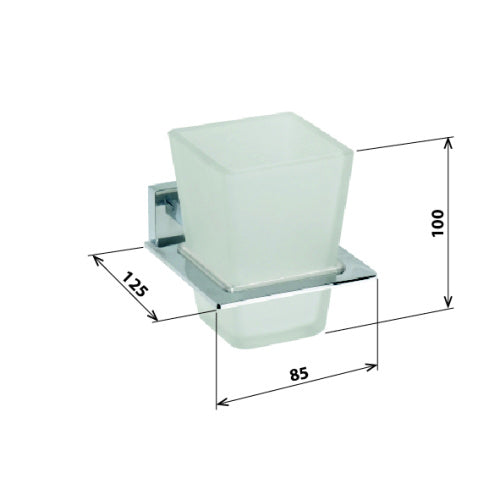Porte-verre et verre PLAZA 12,5x8,5x10 cm clicktofournisseur.com