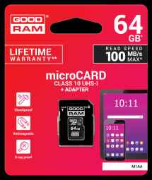 Carte mémoire Goodram M1AA-0640R12 64 Go MicroSDXC Classe 10 UHS-I