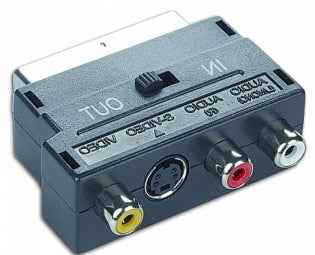 Adaptateur Gembird SCART vers 3xRCA S-Vidéo avec commutateur IN/OUT