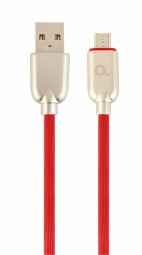 Câble USB mâle Gembird - Micro USB mâle en caoutchouc de qualité supérieure, 2 m, rouge