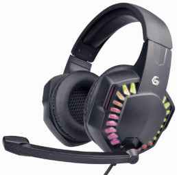 Casque de jeu Gembird avec effet lumineux LED noir