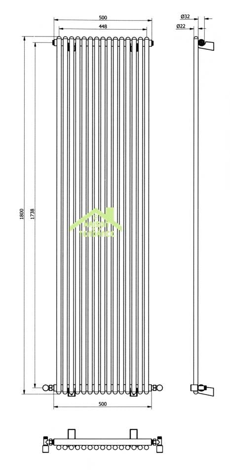 Radiateur design vertical CALIDA 50x180 cm en chrome clicktofournisseur.com