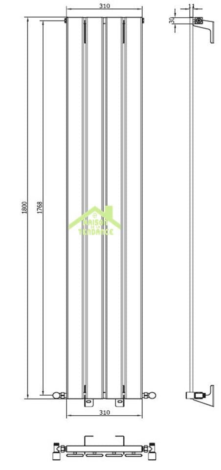 Radiateur design vertical MARCELLO 31x180 cm en chrome clicktofournisseur.com