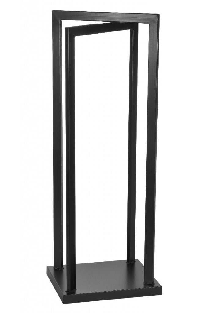 Range-bûches en acier noir 42x35x120 cm clicktofournisseur.com