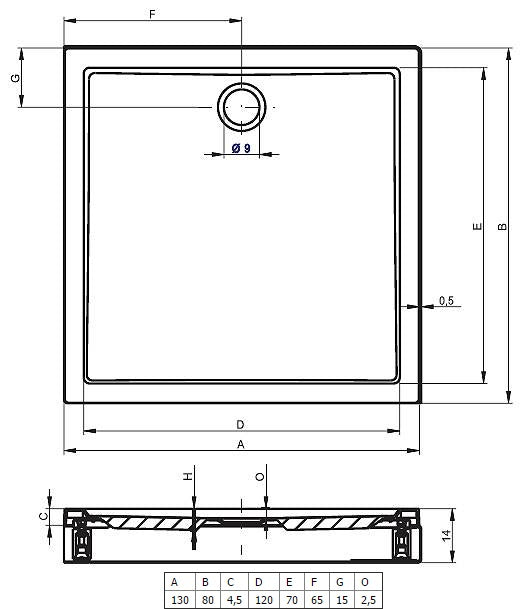 Receveur de douche acrylique rectangulaire avec tablier RIHO DAVOS 245 150x80x4,5 cm clicktofournisseur.com