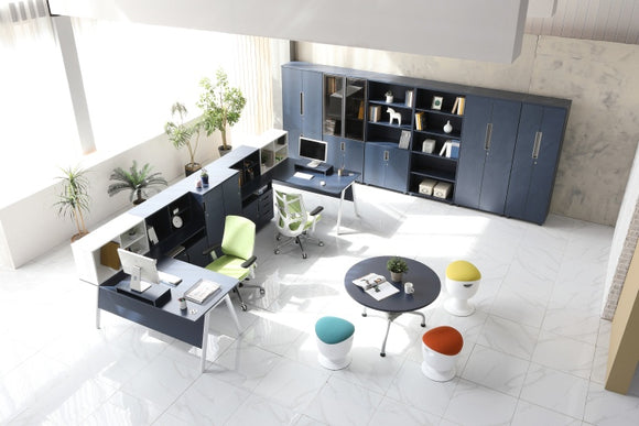 Tabouret d'équilibre ergonomique Up Up Seul Blanc, tissu bleu D47