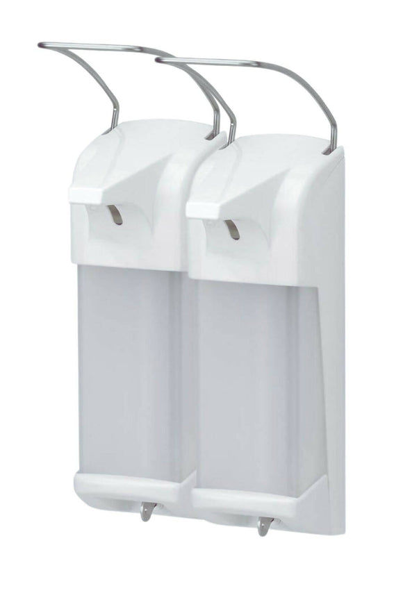 SORIFA - Lot de 2 - Distributeur mural plastique verrouillable pour flacon 1L de marque SORIFA – Pour gels, savons. clicktofournisseur.com