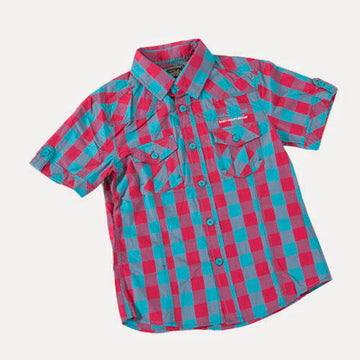 SRK Chemise manches courtes à carreaux garçon ECLIVAX3-8 clicktofournisseur.com