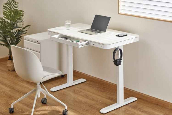 Table réglable en hauteur Up Up Balder II blanche