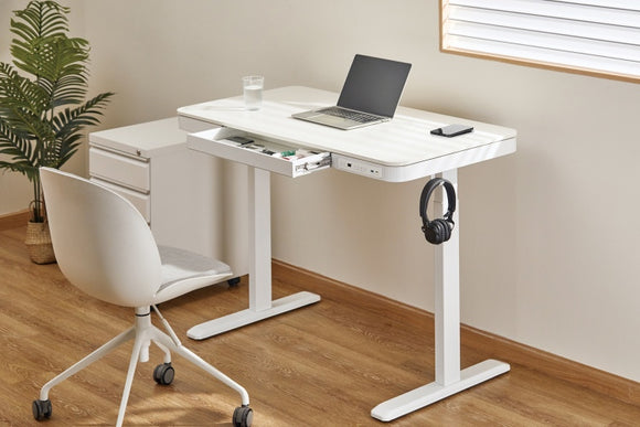 Table réglable en hauteur Up Up Balder II blanche