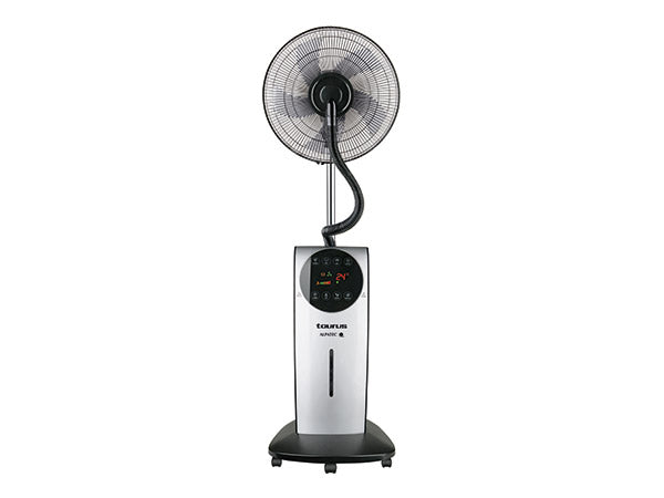 Ventilateur brumisateur d'air 2 en 1 avec réservoir : 3,1l et minuterie 90w gris noir clicktofournisseur.com