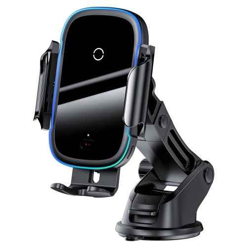 Support de voiture Baseus Light Electric Holder avec chargeur inductif Qi noir