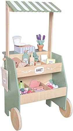 Retour client Ecost Étal de marché en bois de Jabadabado, magasin de jeu, nourriture de jeu de simulation, jouets en bois pour