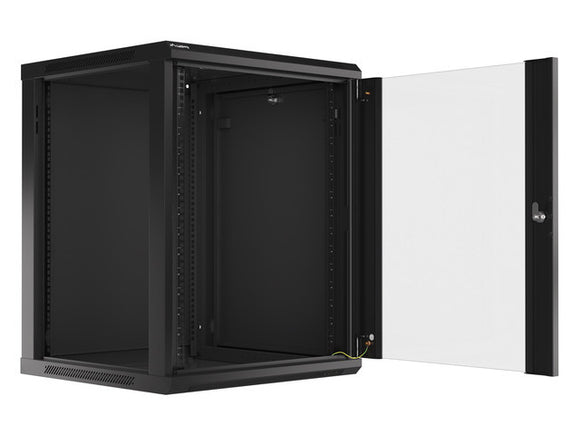 Baie d'installation murale Lanberg 19'' 15U 600x600mm noire (porte vitrée)