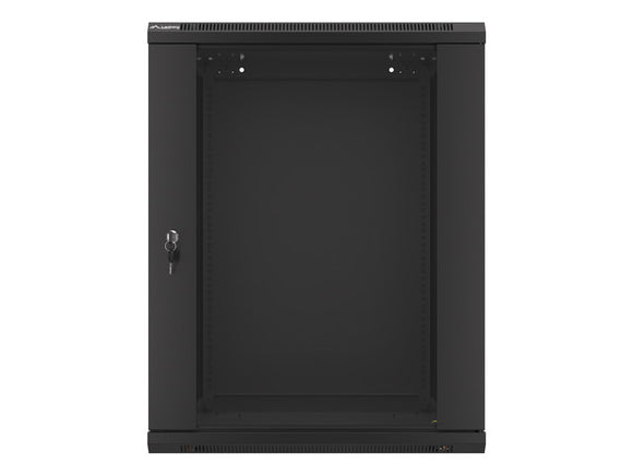 Baie d'installation murale lanberg 19'' 15u 600x600mm noire porte vitrée