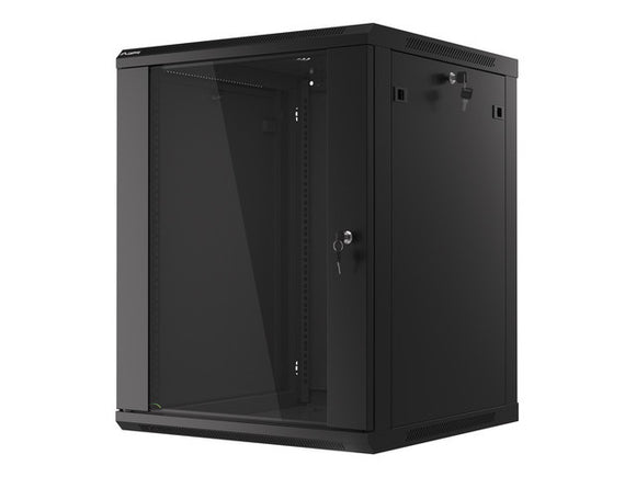 Baie d'installation murale Lanberg 19'' 15U 600x600mm noire (porte vitrée)