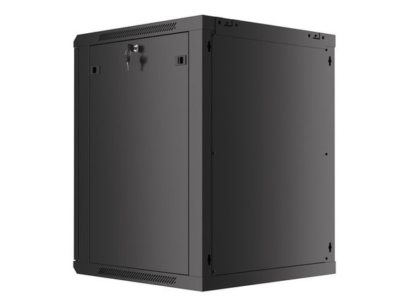 Baie d'installation murale lanberg 19'' 15u 600x600mm noire porte vitrée