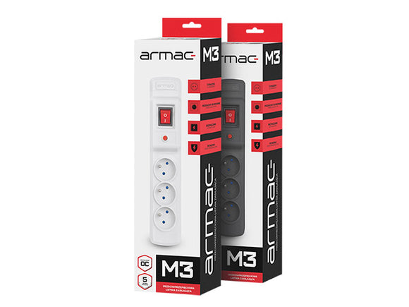 Multiprise parafoudre m3 15 m noire 3 prises