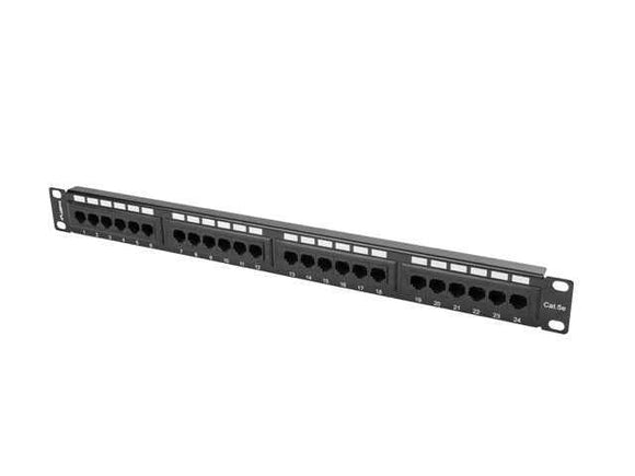 Panneau de brassage Lanberg 24 ports 1U Cat.5e UTP Noir PPU5-1024-B