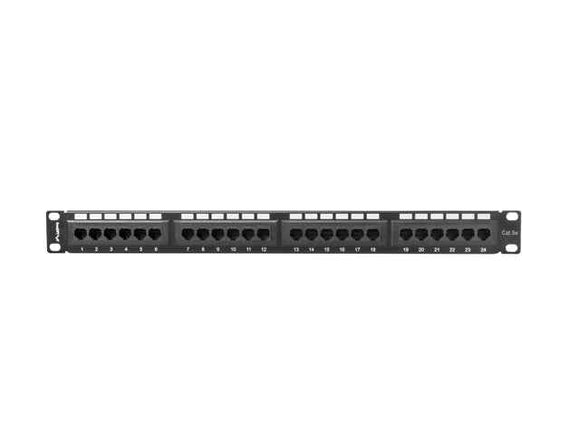 Panneau de brassage Lanberg 24 ports 1U Cat.5e UTP Noir PPU5-1024-B