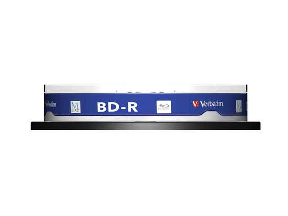 BD-R VERBATIM 25 Go, vitesse 4x, 10 octets, broche, imprimable, « MDISC Lifetime Archival » « 43825 »