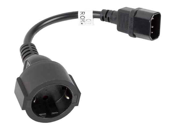 Câble d'alimentation Lanberg CA-C14E-10CC-0018-BK Coupleur C14 noir