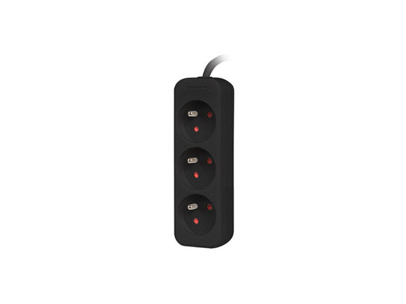 Multiprise 15 m noire 3 prises câble en cuivre massif