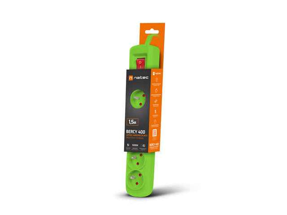 Multiprise parafoudre Bercy 400 1,5 m (5 prises) Vert