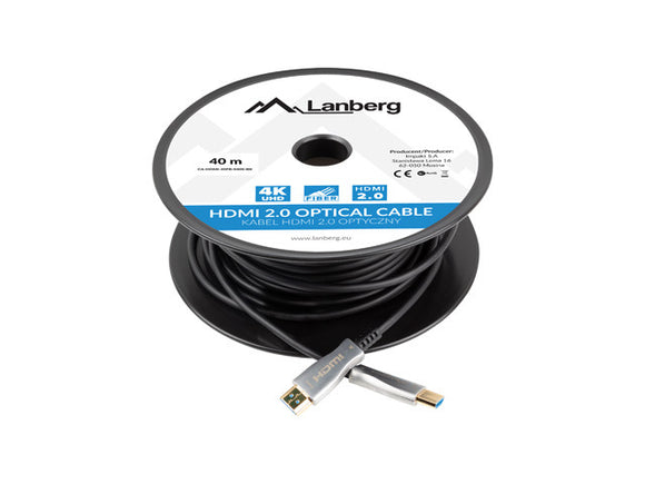 Lanberg CA-HDMI-20FB-0400-BK optical cable HDMI M/M 40m v2.0 4K AOC