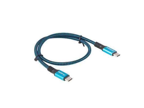 Câble USB Lanberg CA-CMCM-45CU-0005-BK USB 4 Gen 2x2 0,5 m USB C Noir, Bleu