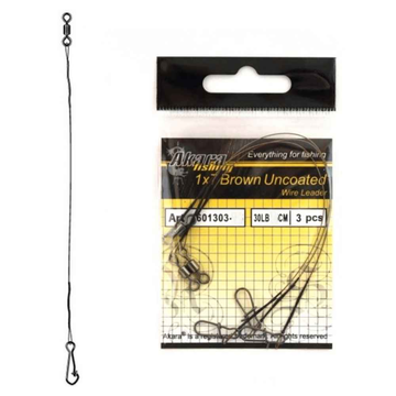 Laisse en acier AKARA 2601303-15-F3, tressée 1X7, test 13,5 kg. Longueur 15 cm.