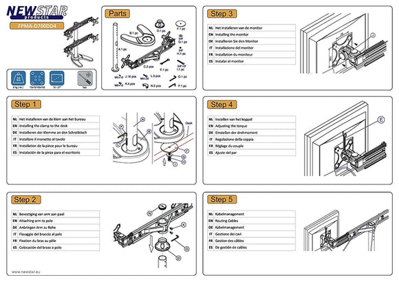 Support quadruple. bureau nm 19"-30"  fpma-d700dd4