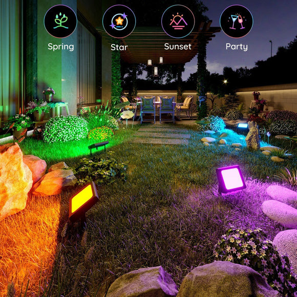 Projecteurs led govee h7060 ; rgbicww ip65 bluetooth wi-fi