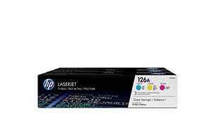 Cartouche de toner d'origine HP 126A CF341AD cyan magenta jaune 3x 1 000 pages, pack de 3