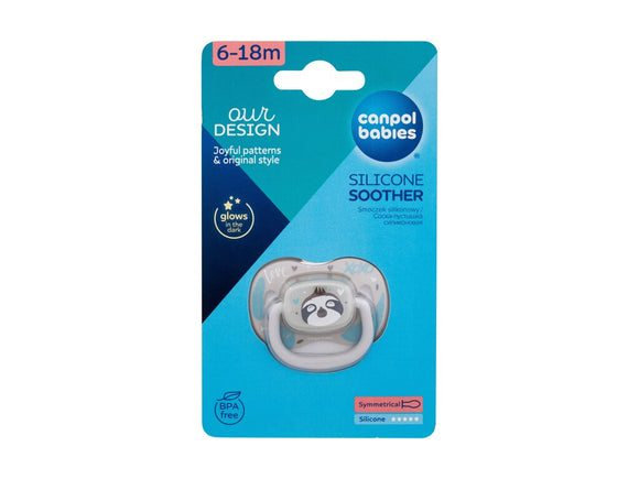 Sucette symétrique en silicone canpol babies 6-18 mois exotic paresseux 34/921_leni