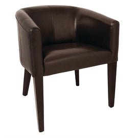 FAUTEUIL EN SIMILI CUIR MARRON FONCÉ - clicktofournisseur.com