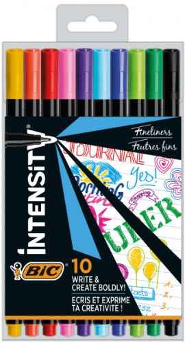 Feutres fins BIC INTENSITY FINE BCL multicolores, coffret 10 couleurs CEL1011727